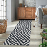 Garvee Runner Rug 2x6 Washable Rugs for Living Room Entryway Moroccan Geometric Trellis Area Rug for Bedroom Modern Distressed Office Carpet Contemporary Neutral Soft Nursery Rug Black and White - Black & White