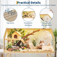 Garvee Hamster Cage with Legs, Large Syrian Hamster Habitats Enclosure with Chew Proof, Acrylic Window & Openable Top, Small Animal Cage for Guinea Pig, Chinchilla, Gerbil