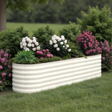 Garvee 8' X 4' X 1.5' Galvanized Raised Garden Bed, Large Outdoor Planter Box for Vegetables, Fruits & Flowers, Beige - Beige