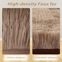 Garvee Fluffy & Sheepskin Brown & Khaki 6x9 Faux Fur Shag Rug, Non-Slip Tie Dye Plush for Bedroom Home Decor Nursery