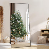 Garvee Full-Length Mirror 71x31, Oversized Full-Body, Aluminum Alloy Thin Frame, HD Explosion-Proof Glass, Floor Stand, Bedroom, Living Room, Gym - Black