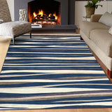 Garvee 8x10 Living Room Area Rug Contemporary Area Rugs Modern Abstract Rug Throw Floor Carpet Machine Washable Area Rug for Bedroom Kitchen Nursery, 8' x 10' Blue/Beige - Blue