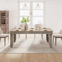 Garvee Farmhouse 71" Wood Rectangular Dining Table with L-Shaped Legs Suitable for 6-8 People for Dining Room, Grey