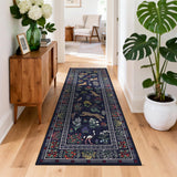 Garvee Animal Print Kitchen Rugs 2x6, Washable Soft Non Slip Runner Rug for Hallway Entryway, Dark Blue - Blue