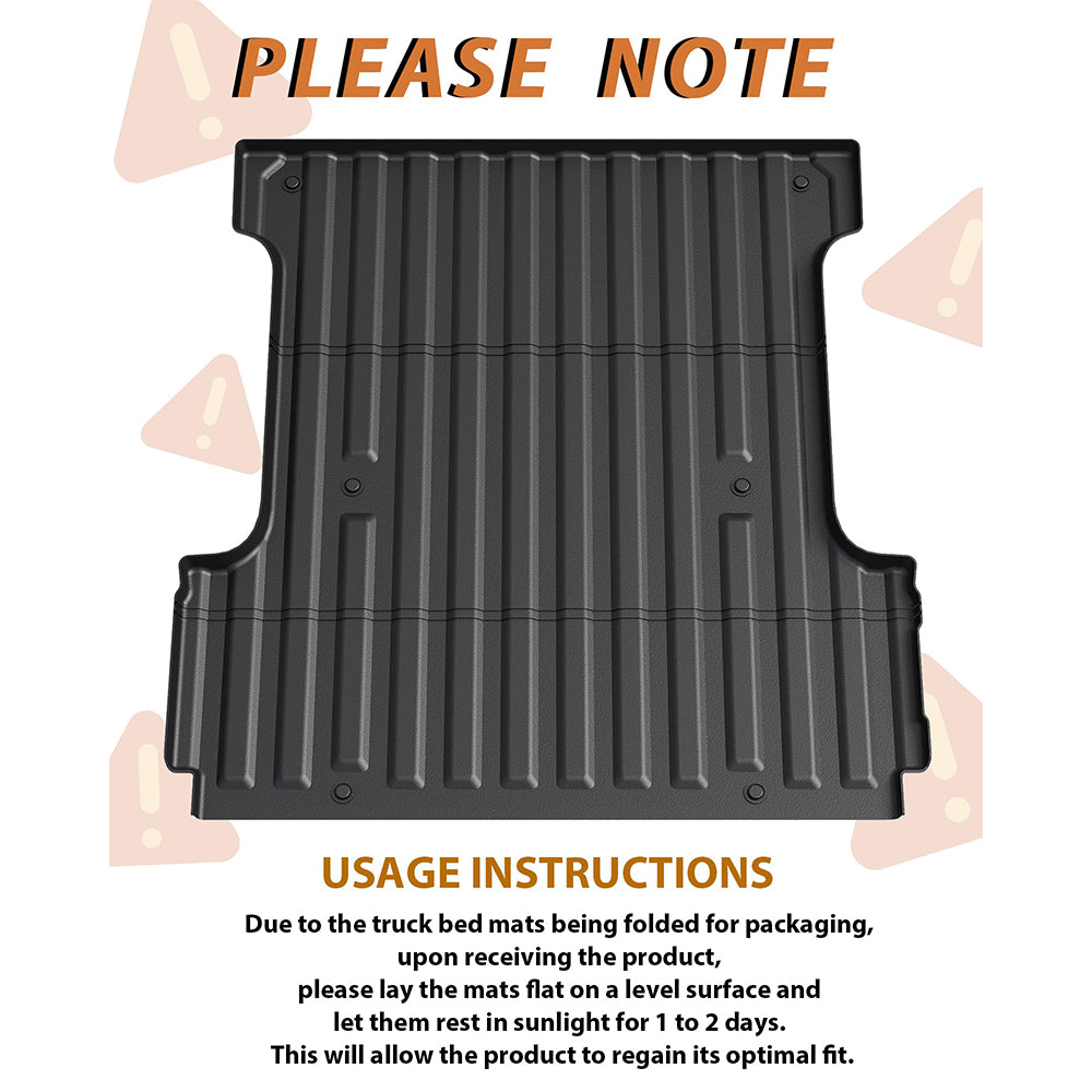 Garvee 6.75FT Truck Bed Mat - Compatible with 1999-2016 F250, F350, F450 Super Duty, All-Weather TPE Heavy-Duty Pickup Bed Tray Liner Cargo Mat