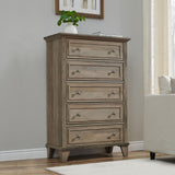 Garvee Vintage 5 Drawer Dresser, Grey - grey