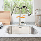 Garvee Kitchen Faucet, Modern Kitchen Sink Faucet with Pull-Down Sprayer, Single Handle Stainless Steel Sink Faucet for Kitchen Sink Brushed Nickel - 