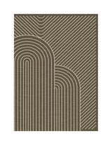 Garvee Large Washable Rugs for Living Room Bedroom, Soft Pearl Velvet, Neutral Color, Modern Scalloped Design - Camel
