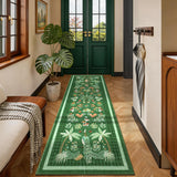 Garvee Tropical Jungle Runner Rug 2x6, Washable Non Slip Kitchen Hallway Rug, Botanical Animal Print Low Pile Carpet for Entryway Laundry Bathroom, Green - Green