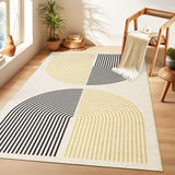 Garvee Modern Rug 4x6 Soft Washable Arch Black Rug for Living Room Nursery Bedroom Kitchen - Beige