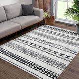 Garvee Boho Black & White 10x13 Large Area Rug Boho Washable Rugs for Living Room Ultra-Soft Non-Slip Backing Accent Bedroom Rug Low Pile Non-Shedding Farmhouse Floor Carpet for Dining Room Nursery Dorm Office - Black & White