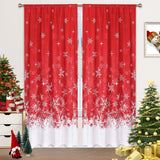 Garvee Christmas Curtains for Living Room 84 inches Velvet Christmas Snowflake Decoration Luxurious Room Darkening Noise Absorb Velvet Window Dressing Christmas Decor for Party Film Room, 2 Panels