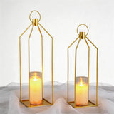 Garvee 19'' & 22'' Decorative Candle Lanterns with Remote Metal Lanterns Decor for Indoor Outdoor Use Gold - Gold