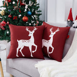 Garvee Christmas Decorations Pillow Covers 20 x 20 Inch Set of 2 Farmhouse Decor for Bedroom, Deer Rustic Xmas Pillow Case Winter Holiday Decorations Throw Cushion Case for Home Couch, Green - Green