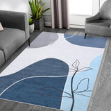 Garvee Area Rug 10x13 Washable Non-Slip Stain Resistant Blue for Living Room Bedroom Home Office - Blue