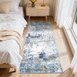Garvee Kitchen Modern 2x6 Home Decor Area Rug Blue Yellow Easy to Clean Non Slip Entrance Runner Rug - Blue Yellow