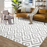Garvee Area Rug 4x6 Rug Washable Rugs Modern Soft Carpet Contemporary Moroccan Rug Non-Slip Non-Shedding Low-Pile Throw Thin Bedroom Rugs for Living Room Dining Room Home Office 4'x6' Grey - Gray
