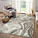 Garvee Modern Abstract Area Rug Large 10x13 Taupe Washable Non-Slip Low Pile Carpet for Living Room Nursery Apartment - Taupe