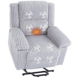Garvee Power Lift Recliner Chair - Heat and Massage, Electric Lift Plush Recliner with Soft Padded Seat, Back Support & Armrests , Designed for the Elderly and People with Mobility Impaired, Light Gray - Light Gray