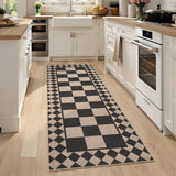 Garvee Washable Modern Soft Runner Rug Black & Natural 2x6 ft Retro Farmhouse Indoor Low Pile Non Slip Foldable Carpet - Black & Natural