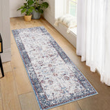 Garvee Runner Rug 2x6 Washable Hallway Runner Vintage Distressed Rug Non Slip Low-Pile Soft Rug Kitchen Runner Rug Non Shedding Carpet Accent Rug for Kitchen Bathroom, Multi Color - Colorful