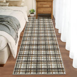 Garvee Green & Coffee 2x6 Washable Runners for Hallways Rug Modern Bathroom Rugs Non Slip Kitchen Rugs Farmhouse Low Pile Entryway Rug Soft Stain Resistant Carpet for Laundry Hallway Bedside - Green & Coffee