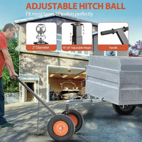 Garvee Trailer Dolly, 600 lbs Tongue Weight Capacity, Carbon Steel Trailer Mover with 16"- 24" Adjustable Height, 1-7/8" Hitch Ball & 10" Crackproof Tires, for Car RV Trailer Boat Moving