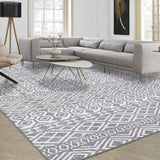 Garvee Washable Area Rug 5x8 Geometric Living Room Rug Boho Grey Rug for Bedroom Non Slip Non Shedding Large Throw Rugs Indoor Accent Floor Carpet Home Decor Mat for Dining Room Nursery - Gray
