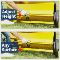 Garvee 21" Push Lawn Sweeper with 4-Brush System, Heavy Duty Steel Yard Leaf Collector, Adjustable Height, 3.5 Cu Ft Bag, Manual Grass & Lawn Cleaner Yellow
