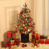 Garvee 3ft Christmas Tree, Pre-Lit Artificial Christmas Tree with Vintage Potted Base, Flocked Snow 78 Warm White LED Lights Red Berries, Festival Decoration Xmas Holiday Decor for Home, Entrances - Brackets Base / 1 Set