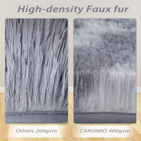 Garvee Fluffy & Sheepskin Light Grey 5'3" × 6'7" Area Rugs Shaggy Rug for Bedroom Fuzzy Rug Living Room Rugs Non-Slip Rug for Living Room Bedroom Dining Room Office Plush Rug,Grey