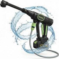 Garvee 20V Cordless Pressure Washer, 320 PSI Portable Power Cleaner with 6-in-1 Nozzle, Foam Cannon & 26ft Hose, 4.0Ah Battery for Car, Patio & Home, Black/Green