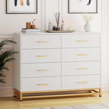 Garvee Dresser for Bedroom with 8 Drawer, Tv Stand Dressers Chest of Drawers for Living Room Hallway Entryway, MDF Board - White