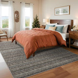Garvee Printed Braid Rugs for Entryway Rugs 4x6 Washable Area Rugs with Rubber Backing Living Room Soft Rugs Transitional Indoor Floor Carpet for Dining Room Living Room Bedroom, Grey - Ash