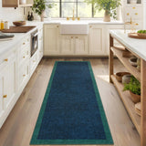 Garvee Washable Runner Rug 2x6, Geometric Non Slip Hallway Runner Rug for Entryway Kitchen Bedroom, Blue Teal - Blue Teal