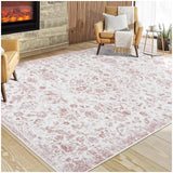 Garvee Large Rug 3x5 Washable Ultra Soft Rugs Non Slip Low Pile Carpet Large Living Room Rug for Farmhouse Nursery Bedroom Office, Pink - Pink