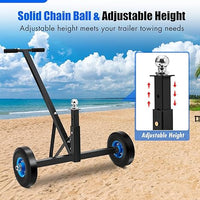 Garvee Adjustable Trailer Dolly 600 lbs Capacity Utility, Carbon Steel Trailer with Adjustable Height & 2 Inch Ball, 16 Inch Pneumatic Tires and Universal Wheel, Trailer Mover Dolly for Boats, Kayaks, Canoes