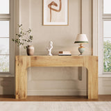 Garvee 63" Farmhouse Console Table Slim Wood Sofa Side Table Narrow Rustic Foyer Furniture for Living Rooms Hallways Apartments, Oak - Oak