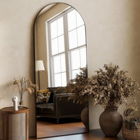 Garvee Arched Full Length Mirror 65"x22" Mirror Standing Hanging or Leaning Wall, Full Body Floor with Stand Aluminum Alloy Thin Frame for Bedroom