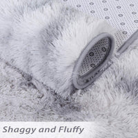 Garvee Fluffy & Sheepskin Light Grey 5'3" × 6'7" Area Rugs Shaggy Rug for Bedroom Fuzzy Rug Living Room Rugs Non-Slip Rug for Living Room Bedroom Dining Room Office Plush Rug,Grey