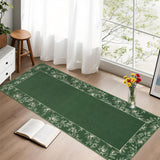 Garvee Entryway Laundry Rug 2x6 Washable Non Slip Kitchen Hallway Runner Soft Low Pile Ultra Thin Carpet Green - Green