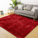 Garvee Fluffy & Sheepskin Red 9x12 Rug Solid Shag Rug Soft Plush Area Rug for Bedroom Aesthetic Living Room Rugs Non Shedding Office Rug Neutral Nursery Rug Fluffy Furry Throw Rugs Farmhouse Rug - Red