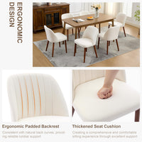Garvee Set of 2 Mid-Century Modern Fabric Upholstered Dining Chairs with Padded and Solid Wood Legs, Beige