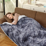 Garvee Heated Blanket Electric Throw, Soft Tufted Electric Blanket, Machine Washable Thicken Velvet Heating Blanket Throw with 5 Heating Levels and 4 Hour Auto-Off, 50"x60", Gray - grey