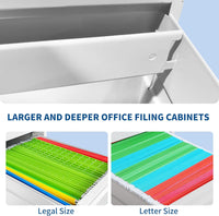 Garvee 4-Drawer File Cabinet with Lock, Heavy Duty Vertical Filing Cabinets for Home Office, Secure Locking Metal Steel Storage Cabinet for Letter/Legal Size File, Assembly Required, White