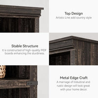 Garvee 5 Tier Bookcase, Farmhouse Book Shelf with Storage Open Display Bookshelves, 67.4" Tall Book Case Wooden 5 Shelf Bookcase Home Decor Furniture for Home Office, Living Room, Bed Room, Oak
