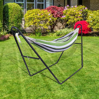 Garvee Universal Heavy-Duty Steel Hammock Stand, 130"x40"x51" for 2, Portable, Fits 9.5-14ft Hammocks, Outdoor Patio & Backyard