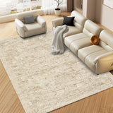 Garvee Washable Area Rug 5x7 Rug for Living Room Vintage Floral Area Rug for Bedroom Retro Non Slip Throw Rugs Soft Low Pile Stain Resistant Carpet for Dining Room Nursery Rug 5'x7' Taupe - Taupe