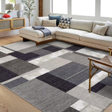 Garvee Washable Rug 6x9 Rugs for Living Room Modern Boxes Bedroom Rug Contemporary Geometric Accent Rug Soft Indoor Large Rug Non Slip Non Shedding Throw Carpet for Dining Room Office Home Decor Brown - Brown