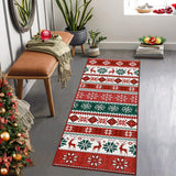 Garvee Christmas Area Rug 2x6 Farmhouse Non Slip Stain Resistant Soft Low Pile Red & Green Holiday Decor for Living Room Bedroom Kitchen - Red & Green